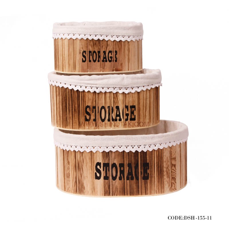 باکس چوبی نظم دهنده کمد بیضی ست سه عددی