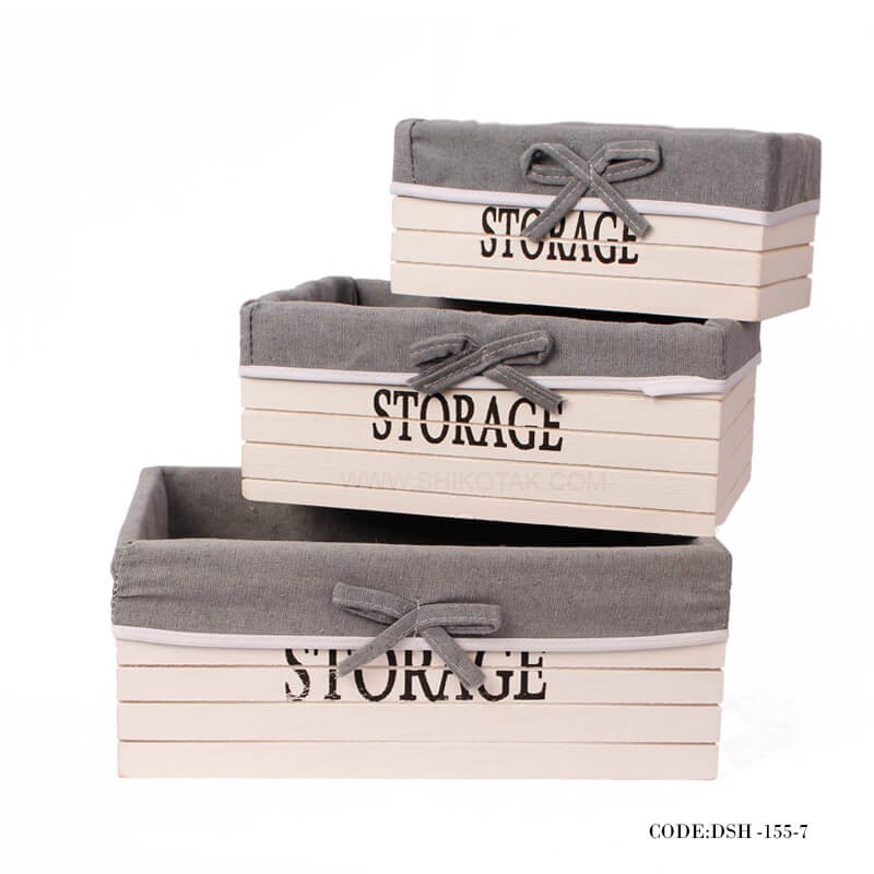 جعبه سفید چوبی نظم دهنده کمد و کشو سه سایز