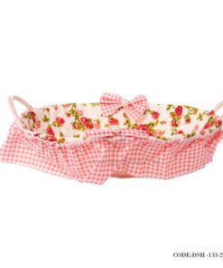 سبد حصیری نان گلدار بیضی طرح Rosy