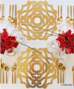 ست 2 عددی زیر بشقابی طرح گل رومادون سری 115