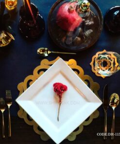 ست 2 عددی زیر بشقابی طرح گل رومادون سری 115