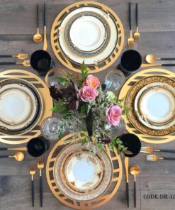 ست زیر بشقابی 2 عددی طرح گرد رومادون سری 118