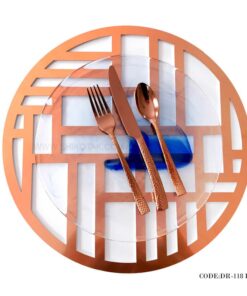 ست زیر بشقابی 2 عددی طرح گرد رومادون سری 118