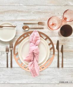 ست زیر بشقابی 2 عددی طرح گرد رومادون سری 118