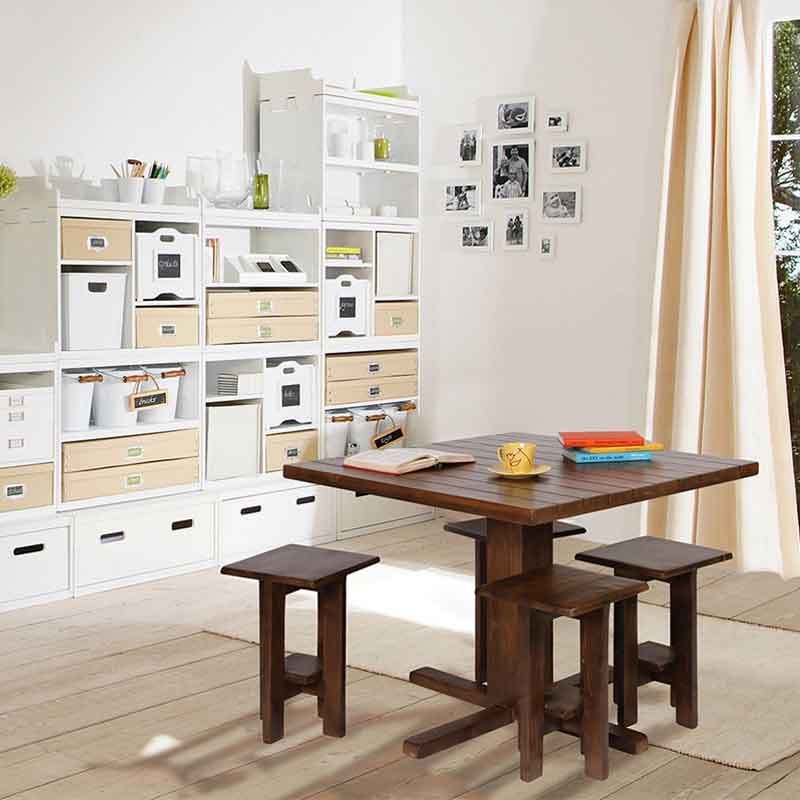 نیمکت چوبی دله وس کوتاه مربع