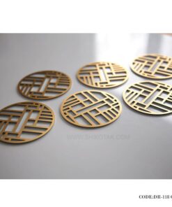 ست زیر لیوانی طلایی و نقره ای رومادون سری 118 دو عددی